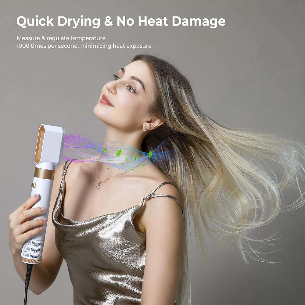 Hair Dryer Brush,6 in 1 Professional Hot Air Styler,Powerful Air Curling Wrap Styler,Negative Ionic Hair Dryer Fast Drying, Multi Hair Stylerfor Curling Volumizing Straightening Styling - Image 6