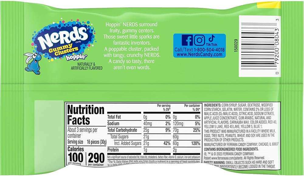 2025 Easter Nerd Gummy Clusters, Assorted Fruit Flavored Crunchy Chewy Candies, Basket Stuffer Treats, 3 Ounces (Pack of 2) - Image 2