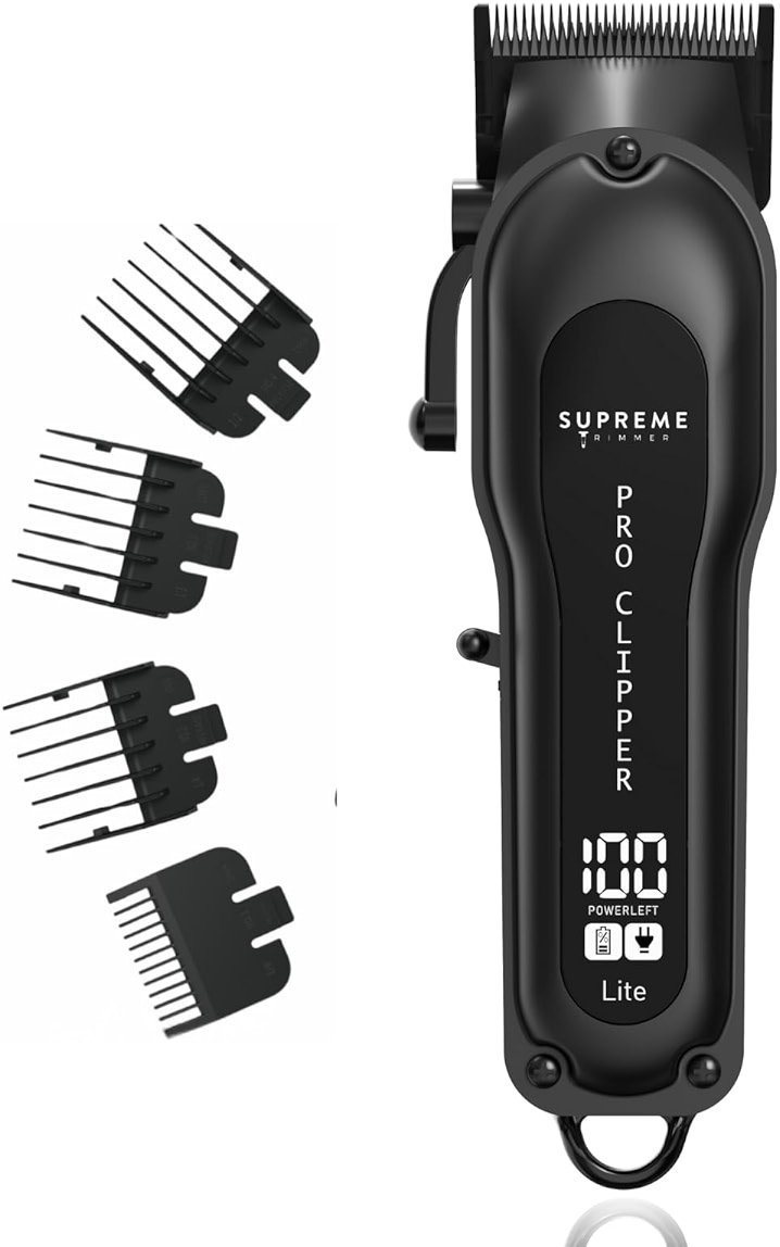 Supreme Trimmer Pro Clipper Lite | 210 Min Run Time Professional Hair Cutting Tool Set + Hair Comb, Scissors & Fade Blade | STC5000 - Product Image