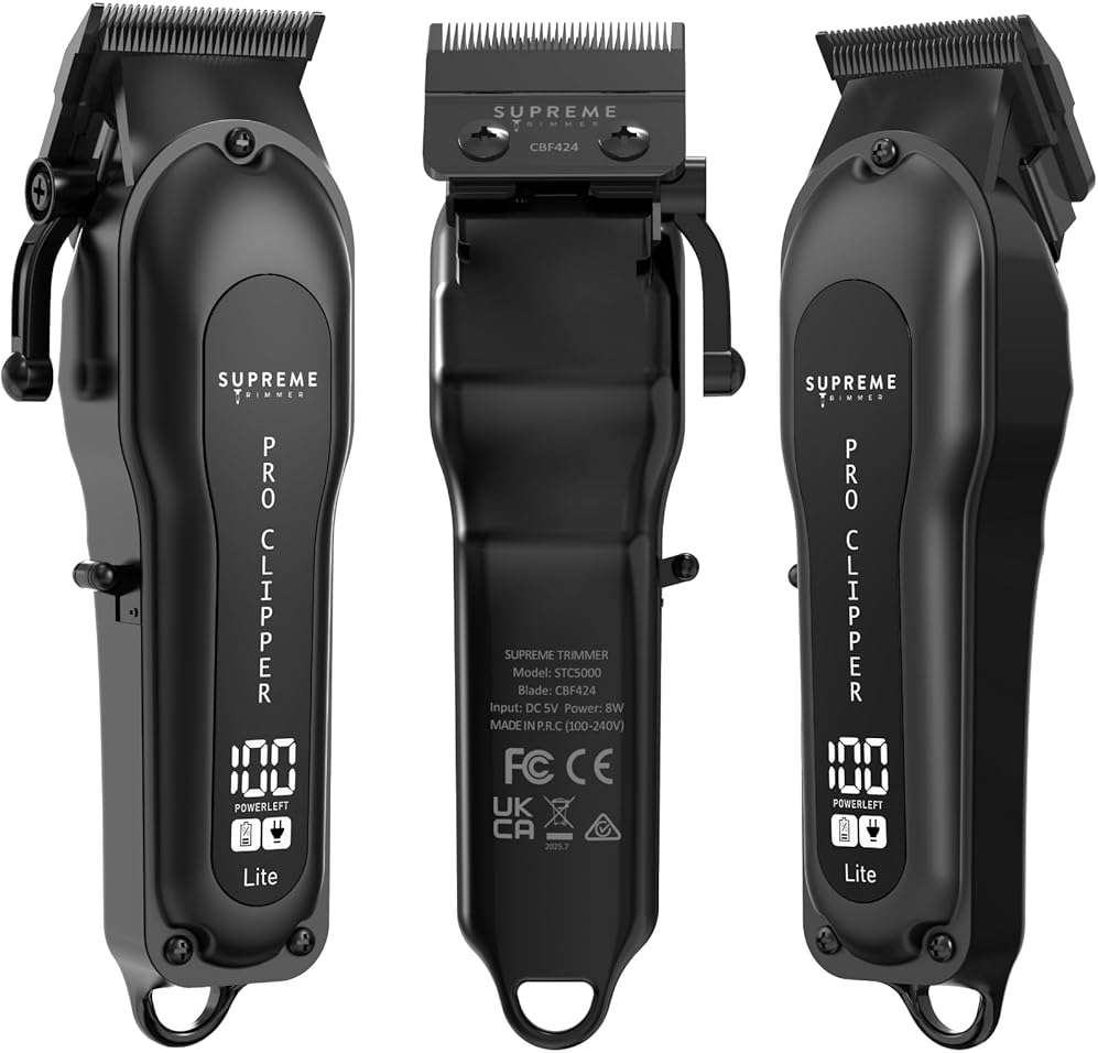 Supreme Trimmer Pro Clipper Lite | 210 Min Run Time Professional Hair Cutting Tool Set + Hair Comb, Scissors & Fade Blade | STC5000 - Image 6