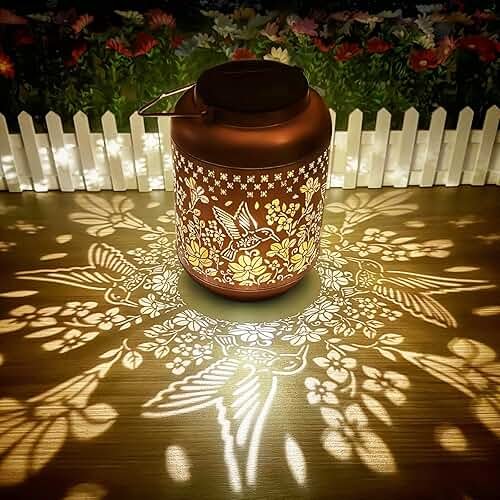 Solar Lanterns Outdoor Waterproof, Hummingbird Hanging Solar Lantern Garden Decor Birthday Gifts for Women Mom Grandma, Metal Solar Powered Lanterns Garden Decoration for Yard, Patio, Backyard, Porch - Product Image