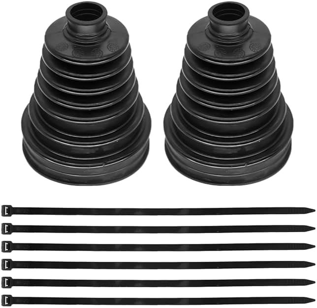BESULEN 2PCS Car CV Joint Boot Kit, Flexible Vehicle Constant Velocity Dust Cover with 6 Cable Ties, Automotive Front Rear Axle Boot Repair Tools Accessories, Universal Fit - Product Image