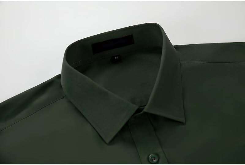Mens Dress Shirts Classic Solid Long Sleeve Formal Shirt for Men Business Casual Button Down Shirts - Image 4