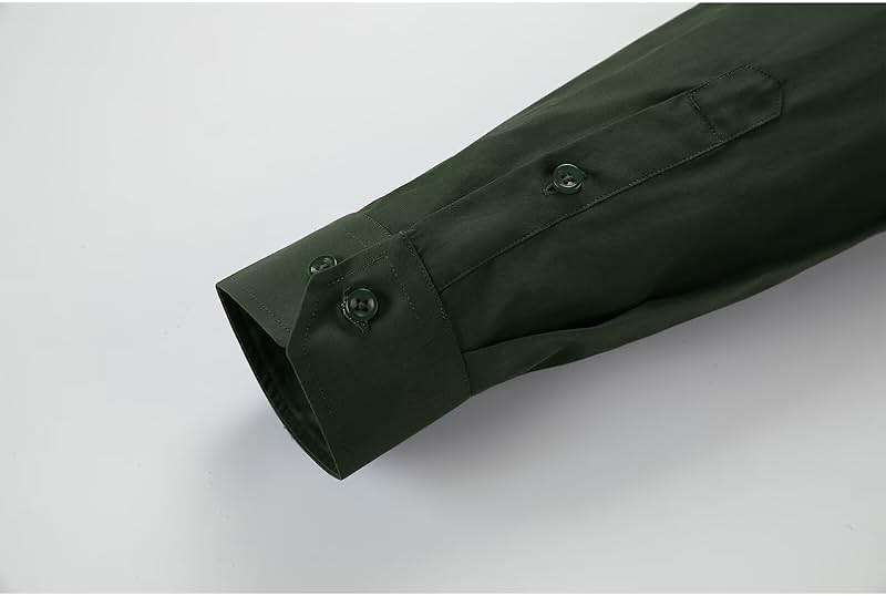 Mens Dress Shirts Classic Solid Long Sleeve Formal Shirt for Men Business Casual Button Down Shirts - Image 5