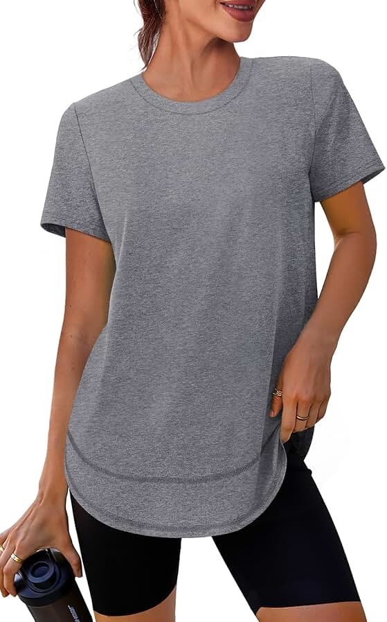 XIEERDUO Womens Workout Tops Short Sleeve Shirts Sun Protection UPF 50+ Quick Dry Outfits for Hiking Running S-3XL - Product Image