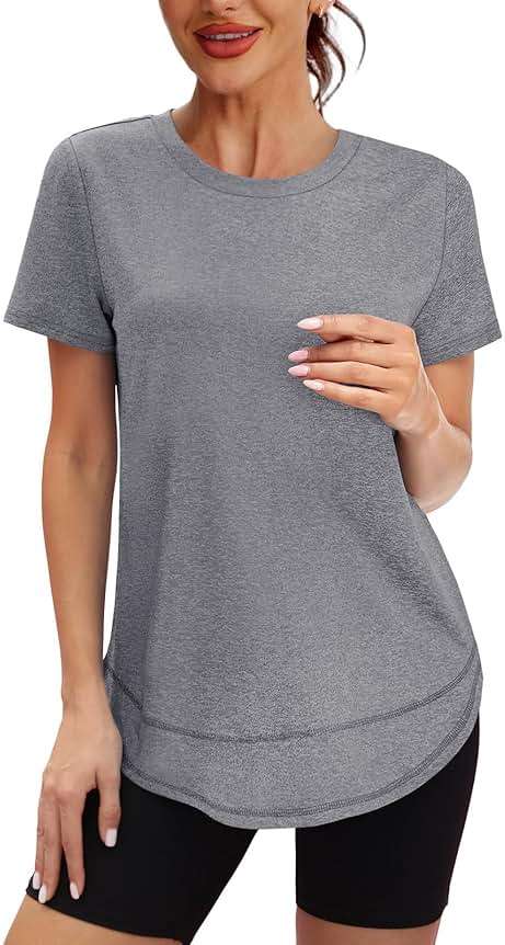 XIEERDUO Womens Workout Tops Short Sleeve Shirts Sun Protection UPF 50+ Quick Dry Outfits for Hiking Running S-3XL - Image 2