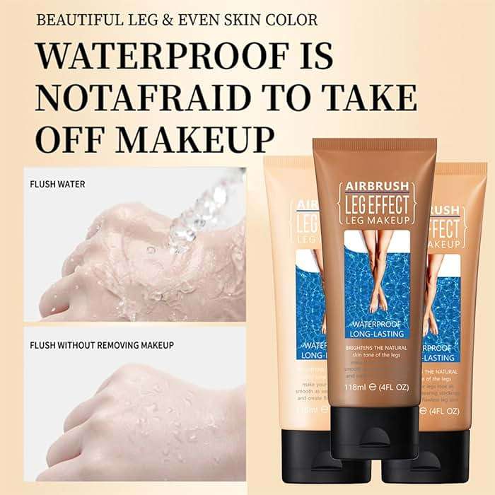 Leg Makeup Waterproof, No Transfer Body Concealer, Coverage for Vein, Scar, Tattoo (#02 Medium Glow, 1Pc) - Image 4