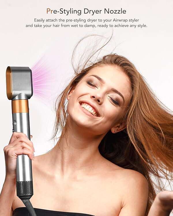 Pre-Styling Dryer Nozzle for Dyson Airwrap HS01/HS05 – Fast Drying Attachment, Nickel/Copper (Part 969759-05) - Image 2