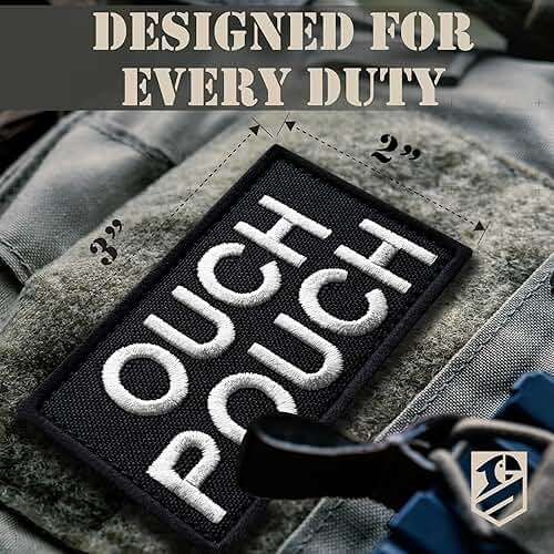 Bluyellow 2-Pack Ouch Pouch Patch Hook & Loop Embroidered Medical EMS First Aid Patch for Backpack Tactical Vest Ifak Pouch First Aid Kit Bag Dog Vest MOLLE 2x3 Inches - Image 2
