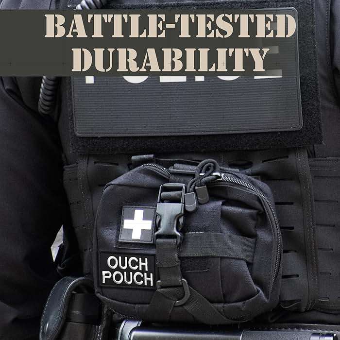 Bluyellow 2-Pack Ouch Pouch Patch Hook & Loop Embroidered Medical EMS First Aid Patch for Backpack Tactical Vest Ifak Pouch First Aid Kit Bag Dog Vest MOLLE 2x3 Inches - Image 3