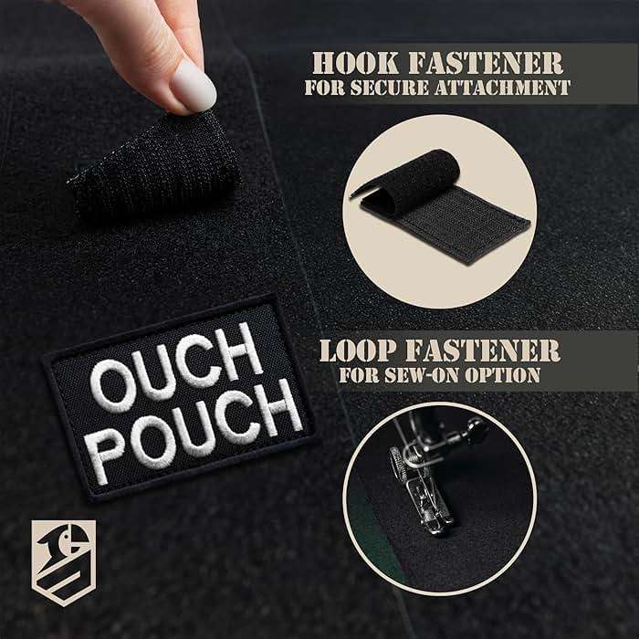 Bluyellow 2-Pack Ouch Pouch Patch Hook & Loop Embroidered Medical EMS First Aid Patch for Backpack Tactical Vest Ifak Pouch First Aid Kit Bag Dog Vest MOLLE 2x3 Inches - Image 6