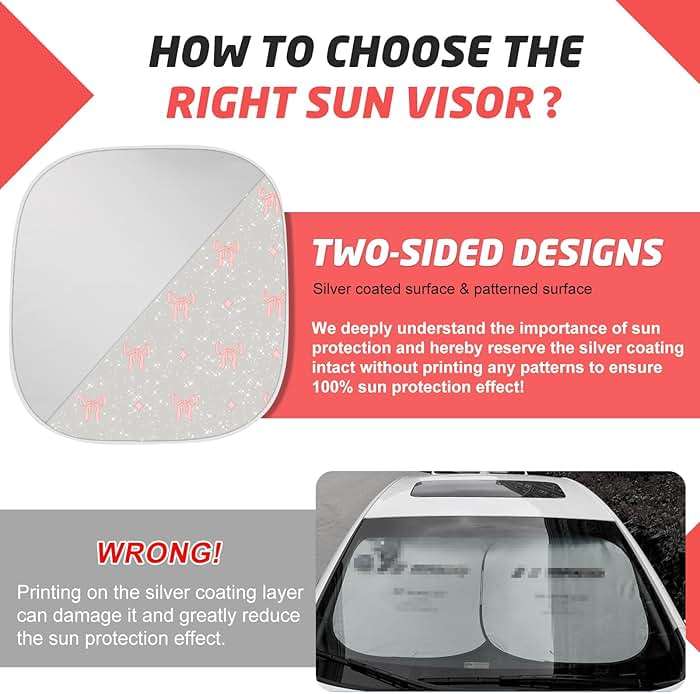 Pink Bow Print Car Windshield Sun Shade, Foldable Reflective UV Protection Sun Visor with Storage Pouch, Auto Interior Accessories for Sedan, SUV, Hatchback - Image 8