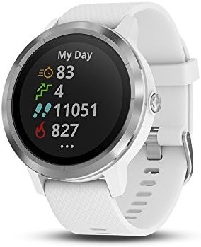 Garmin vívoactive 3 GPS Smartwatch - White & Stainless (Renewed Premium) - Product Image