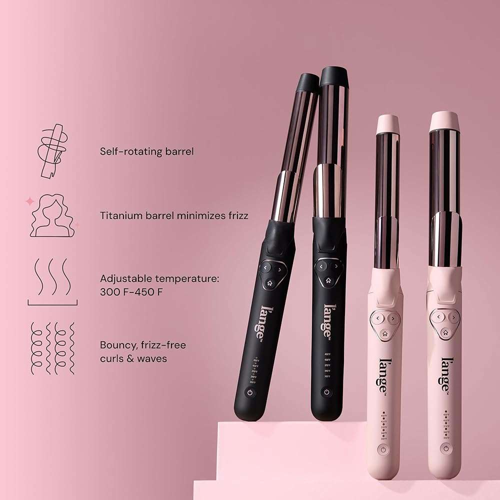 L'ANGE HAIR Le Pirouette 32MM Titanium Rotating Curling Iron Self-Rotating Curler | Curls and Waves for Beginners and Pros | Premium Titanium 1.25 Inch Barrel | Black - Image 2