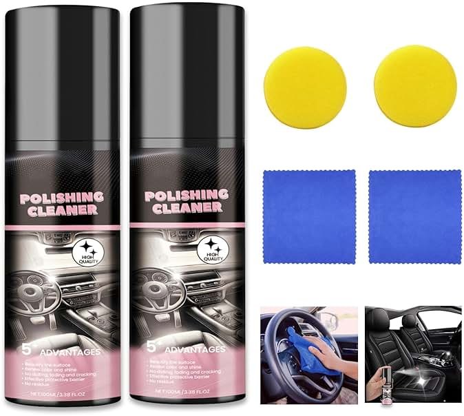 Car Interior Cleaner,Vehicle Interior Polish,Interiors Detailer Spray,Total Cars Interior Cleaner Rejuvenation,Decontamination,Interior All Purpose Car Cleaner (2PCS*100ml) - Product Image