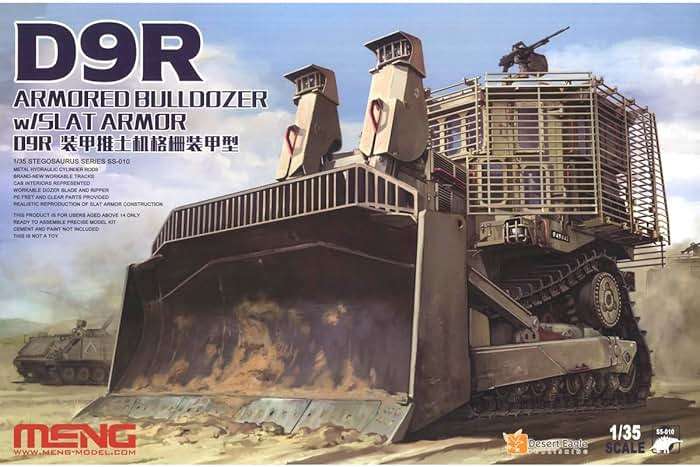 花田制造 Meng SS-010 D9R Armored Bulldozer with Slat Armor, 1/35 Scale Military Model Kit - Image 1
