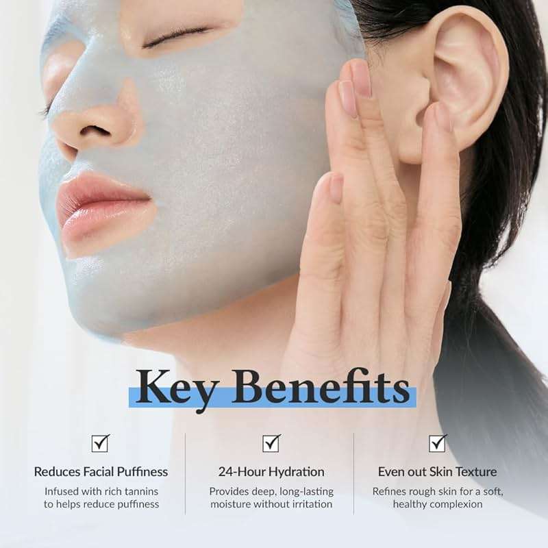 Dr.Althea Aqua Blue Hydration Mask | Reduce Facial Puffiness with Tannins | Sheet Mask for Long-Lasting Hydration | Vegan Korean Skincare (Pack of 4) - Image 3
