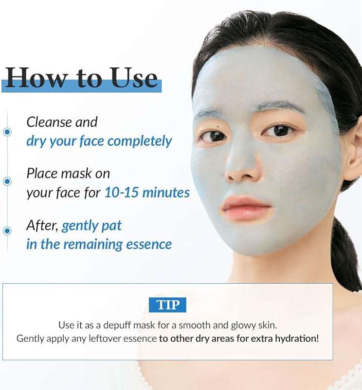 Dr.Althea Aqua Blue Hydration Mask | Reduce Facial Puffiness with Tannins | Sheet Mask for Long-Lasting Hydration | Vegan Korean Skincare (Pack of 4) - Image 7