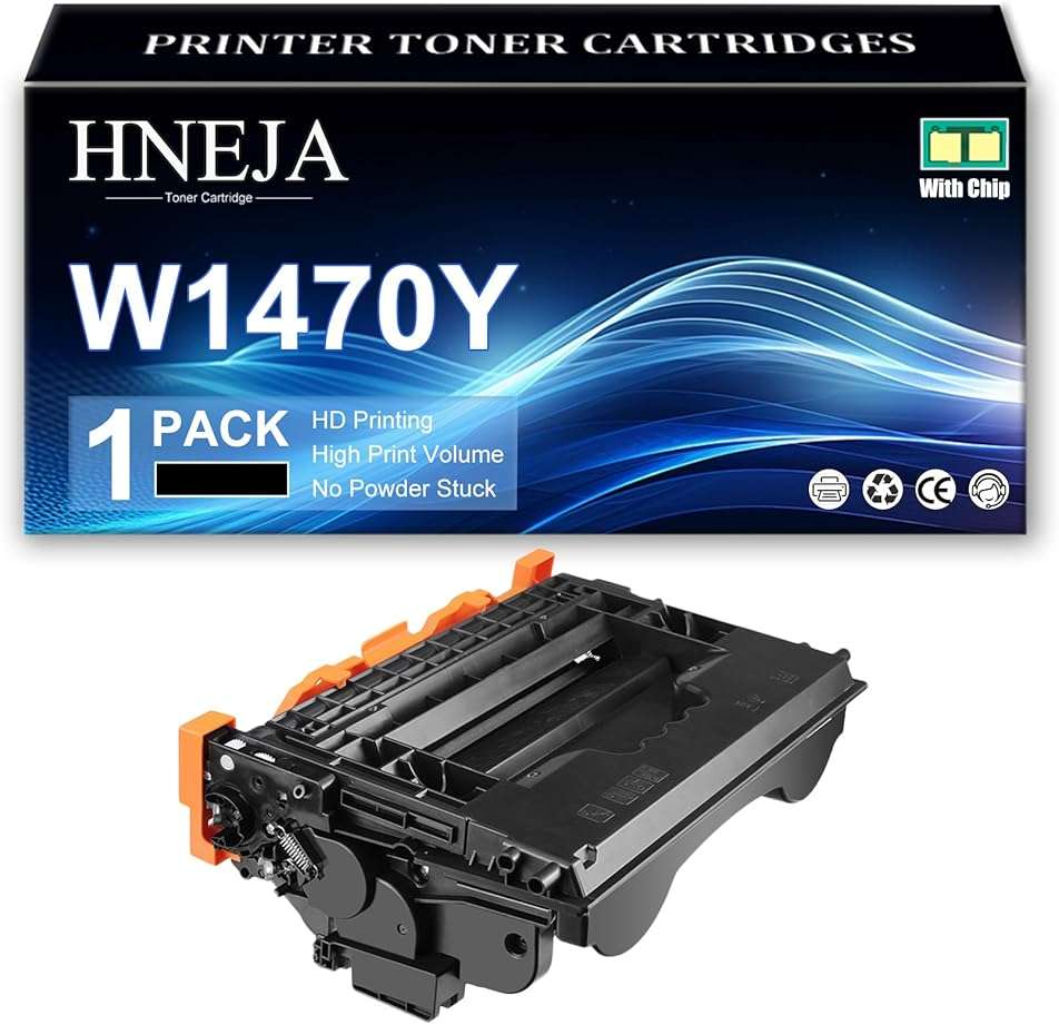 HNEJA 147Y Toner Cartridge for HP M635fht M635h M635z M612dn M612x M636z M636fh M634z M634h M611x Printer, Compatible W1470Y Toner Cartridges Replacement | High Yield | 42000 Pages,Black-1 Pack - Image 1