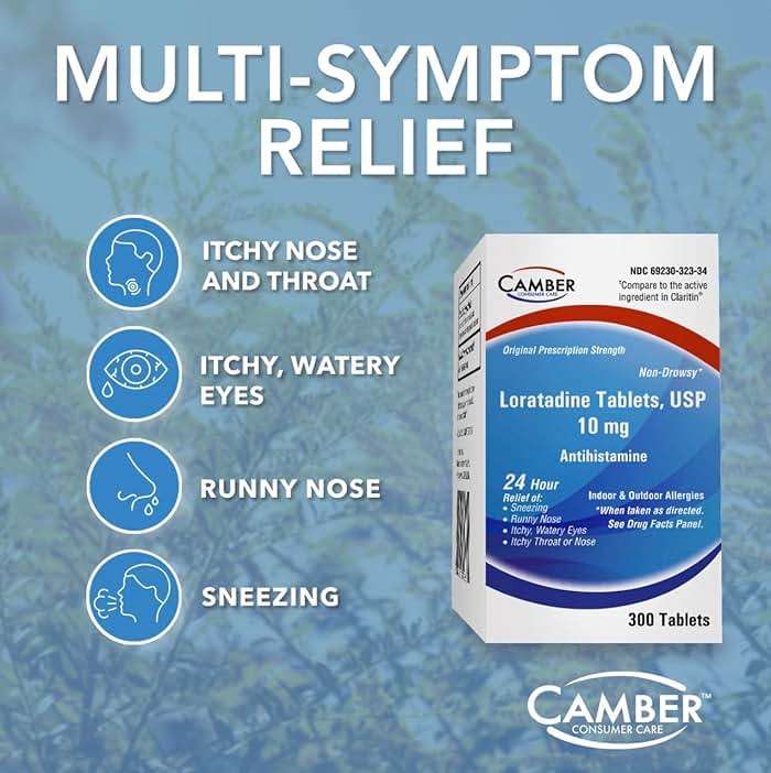 Camber Loratadine 10mg Allergy Pills, Antihistamine 24 Hour, Non Drowsy Allergy Relief (100 Tablets) - Image 3