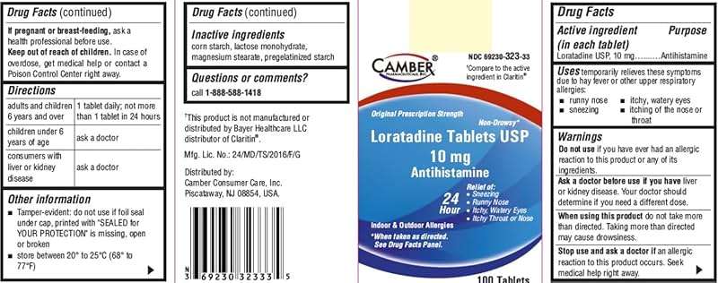 Camber Loratadine 10mg Allergy Pills, Antihistamine 24 Hour, Non Drowsy Allergy Relief (100 Tablets) - Image 7