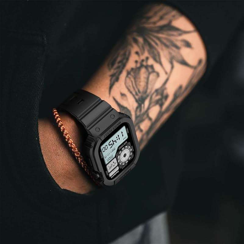 amBand E1 Sport Case Band for Apple Watch Ultra 3/2/1 & SE 3/2/1 & Series 11 10 9 8 7 6 5 4 3 49mm 46mm 45mm 44mm 42mm 41mm 40mm 38mm, Shockproof & Scratch Resistant Rugged Bumper for Men Women - Image 8
