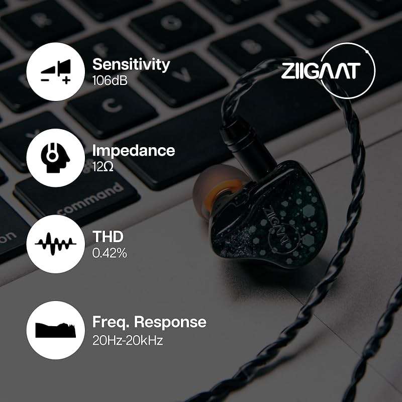 Linsoul ZiiGaat Arcanis in Ear Monitor, Professional 2DD+5BA Hybrid IEM Earphone, Gaming Earbuds, HiFi Wired Earbuds with Detachable Cable for Musicians Audiophiles - Image 7