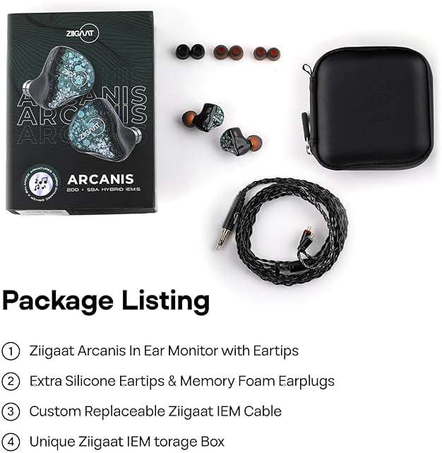 Linsoul ZiiGaat Arcanis in Ear Monitor, Professional 2DD+5BA Hybrid IEM Earphone, Gaming Earbuds, HiFi Wired Earbuds with Detachable Cable for Musicians Audiophiles - Image 8
