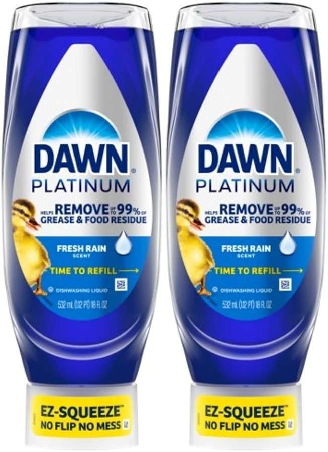 Dawn Platinum EZ-Squeeze Dish Soap, Dishwashing Liquid, Fresh Rain, 2x18oz Bundle - Image 9