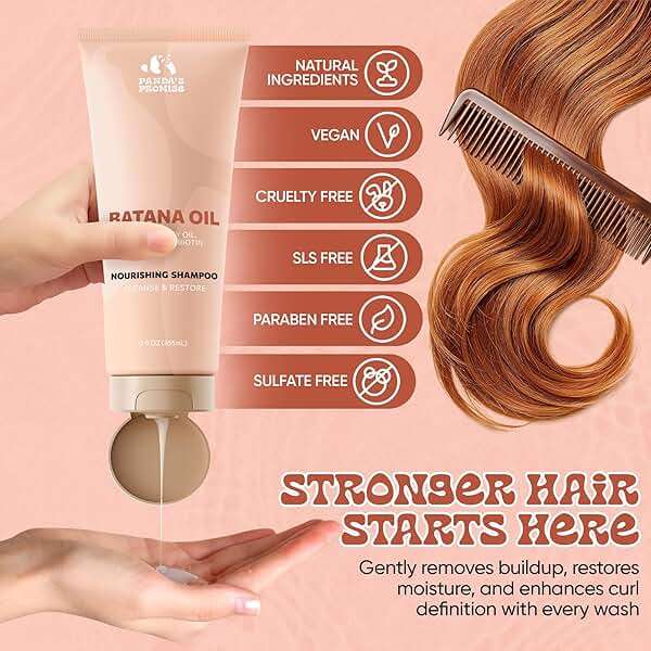 Panda's Promise Batana Oil Shampoo and Conditioner Set – Sulfate-Free Haircare with Batana Oil Nourishing Duo for Smooth, Soft and Manageable Hair For All Hair Types, Unisex (12 fl oz Each) - Image 5