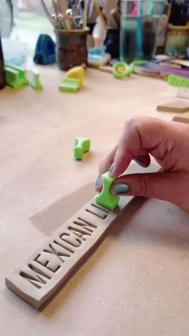 Alphabet Stamps Set for Clay Pottery, Polymer Clay Stamps, Uppercase Alphabet and Numbers Small Press Fondant Embosser DIY Cookie Stamps - Image 7
