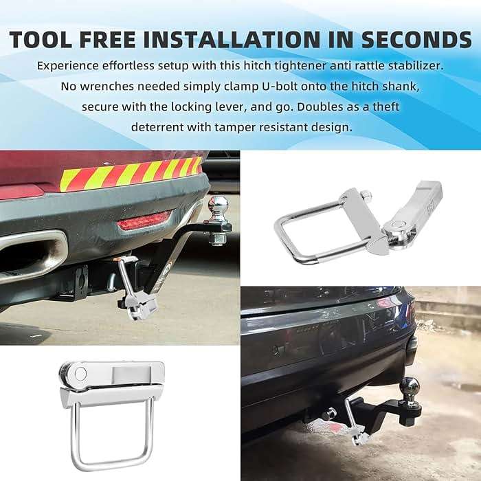 FIX ZHANG 22325 No Tool Anti Rattle Hitch Clamp Tightener for CURT 2 Inch Receiver - Image 5