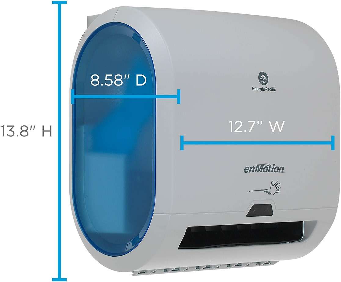 enMotion Georgia‑Pacific (by GP PRO) Impulse 8 in 1‑Roll Automated Touchless Paper Towel Dispenser, Gray, 59497A - Image 3
