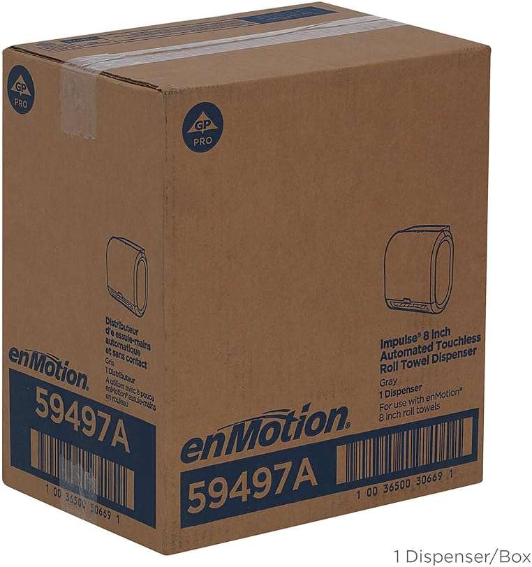 enMotion Georgia‑Pacific (by GP PRO) Impulse 8 in 1‑Roll Automated Touchless Paper Towel Dispenser, Gray, 59497A - Image 6