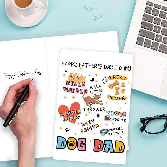 Funny Fathers Day Card for Dog Dad, Lovely Father's Day Card Gift from Dog, Dog Dad Gifts for Men, Unique Daddy Card for Pet Lover - Image 2