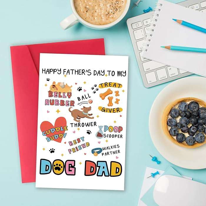 Funny Fathers Day Card for Dog Dad, Lovely Father's Day Card Gift from Dog, Dog Dad Gifts for Men, Unique Daddy Card for Pet Lover - Image 4