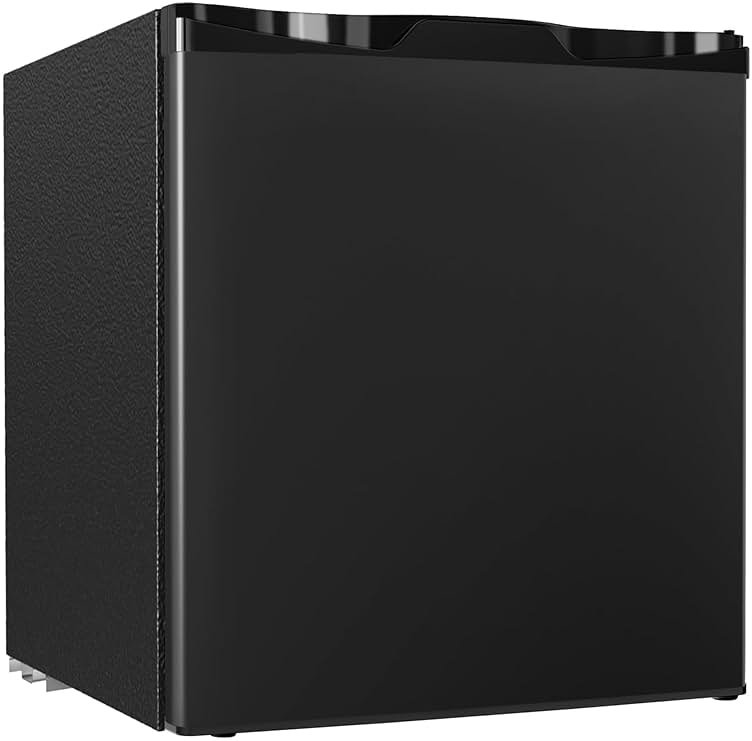 Icyglee 1.7 Cu.Ft Mini Fridge with Freezer, Single Reversible Door Compact Refrigerator, Adjustable Thermostat&Energy Saving Mini Fridge for Bedroom, Dorm, Office, Low Noise, Black - Product Image