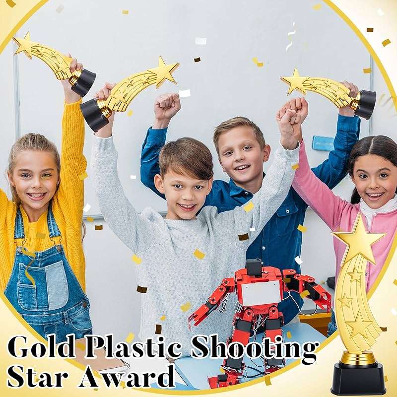 Quelay 9.5 Inch Trophy Awards Gold Plastic Trophies Bulk for Employee Recognition, School Prize, Motivational Gift, Celebrating Outstanding Achievement, Competition - Image 4