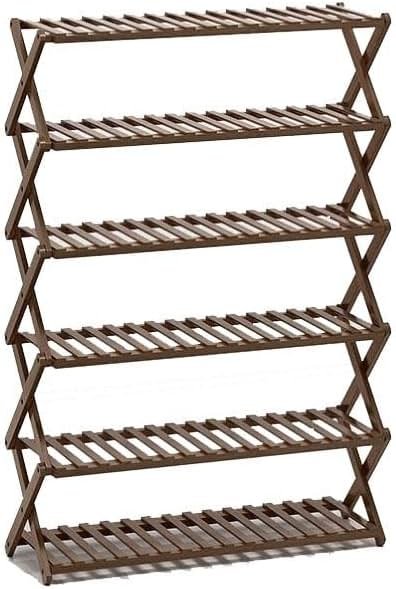 YOUQUEEN Entrance Shoe Rack Foldable Shoe Rack, Multifunctional Free Standing Shoe Storage Shelf, Multi-Tier Bamboo Shoe Organizer Rack for Closet Entryway Shoe Stand for Entryway(6-Layers 50cm) - Product Image