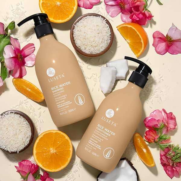 Luseta Rice Water Shampoo and conditioner Set Strengthening & Nourishing Revitalizes Shine for All Hair Types Hydrating & Frizz Control for Women and Men 16.9oz*2 - Image 9