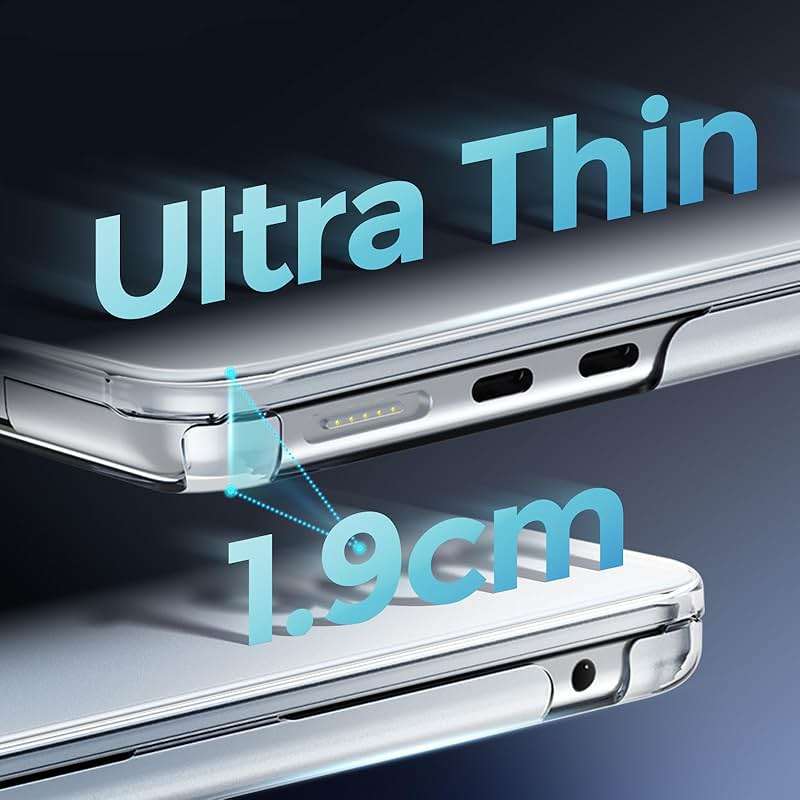 ProCase Hard Shell Case for MacBook Air 13 inch 2026 2025 2024 2023 2022, M5 A3449, M4 A3240, M3 A3113, M2 A2681, Laptop Cover for MacBook Air 13.6" -Clear - Image 3