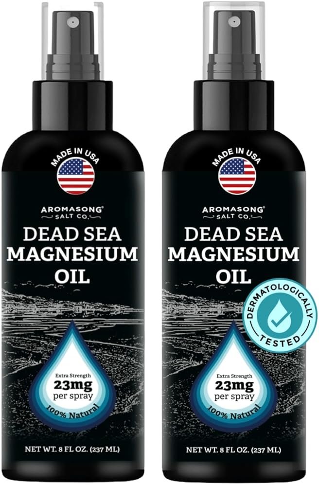 Aromasong Magnesium Oil Spray for Feet & Body – 23mg Magnesium per Spray – Topical Magnesium Spray for Calm Sleep & Leg Discomfort – 2 Pack 8 oz, Made in USA - Product Image