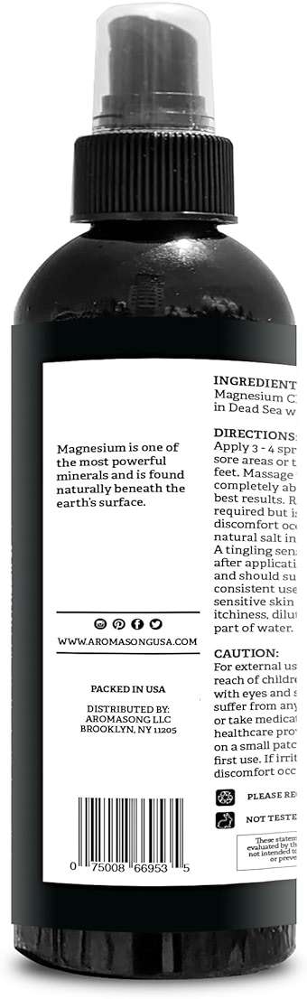 Aromasong Magnesium Oil Spray for Feet & Body – 23mg Magnesium per Spray – Topical Magnesium Spray for Calm Sleep & Leg Discomfort – 2 Pack 8 oz, Made in USA - Image 8