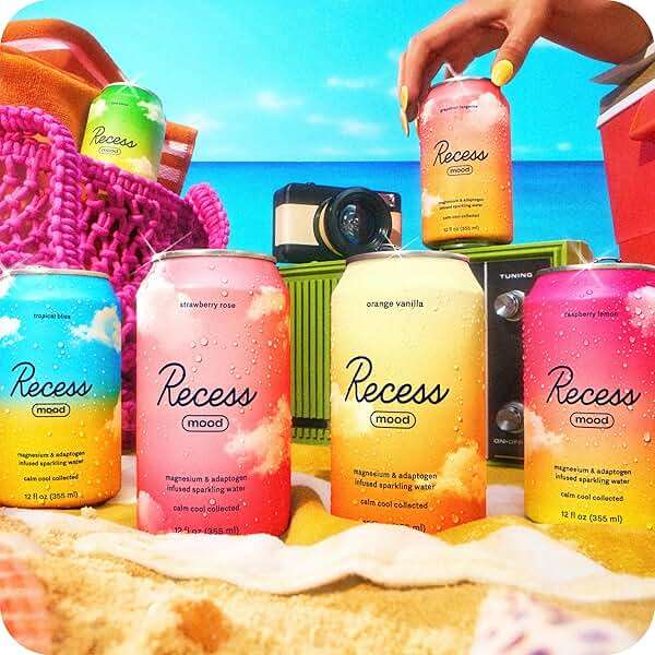 Recess Mood Magnesium Supplement Drink Calming Beverage, 12 Ounce (Variety Pack, 12 Pack) *Greatest Hits Sampler* - Image 3