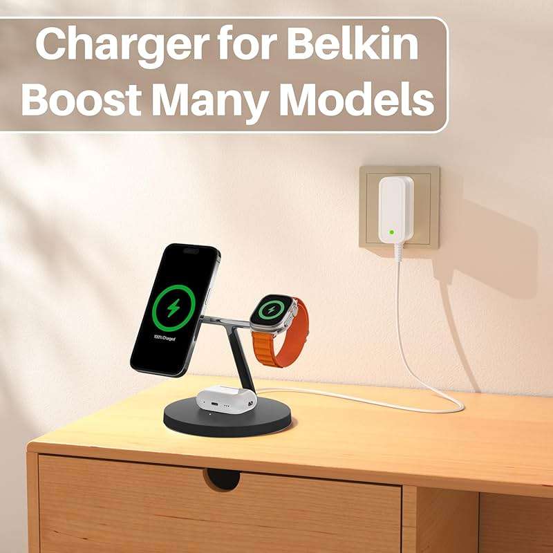 DC 15V Adapter for Belkin Boost Charge Pro WIZ009 K7SWIZ009 WIZ010 WIZ016 WIZ017 WIZ017TT WH BK 3-in-1 Power Cord for 2ACR040G NJ 2ACR040GNJ Charger Power Supply - Image 4