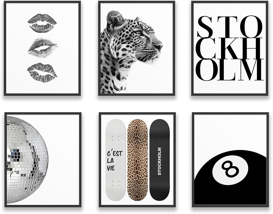 TwoDays Stockholm Style Room Decor for Women, Chic Trendy Wall Art for Living Room Aesthetic, Luxury Fashion Posters for Home Bedroom Apartment Dorm (8" X 10", Set of 6, UNFRAMED) - Product Image