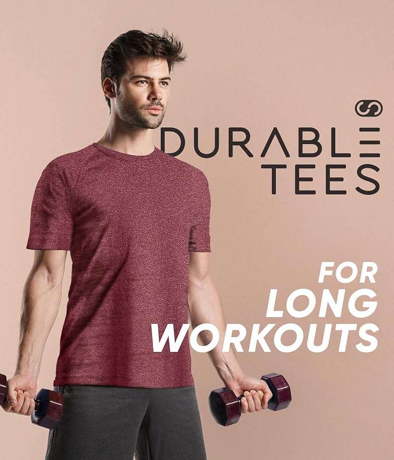 Men's Athletic Workout T-Shirts (Dry Fit, 4-Pack) Moisture Wicking Performance Activewear Gym, Yoga, & Running Tees - Image 3
