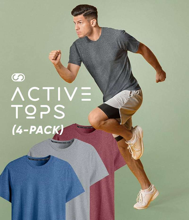 Men's Athletic Workout T-Shirts (Dry Fit, 4-Pack) Moisture Wicking Performance Activewear Gym, Yoga, & Running Tees - Image 7