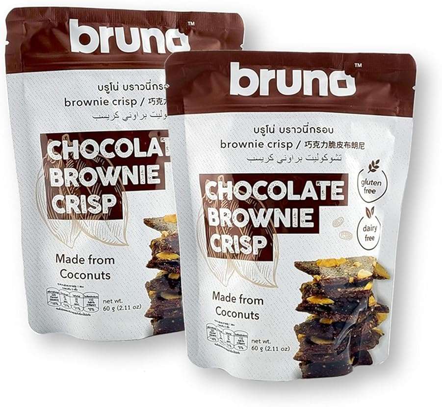 Bruno Chocolate Brownie Crisp, Gluten Free and Dairy Free, Coconut Based, 2.11 oz (Pack of 2) - Image 1