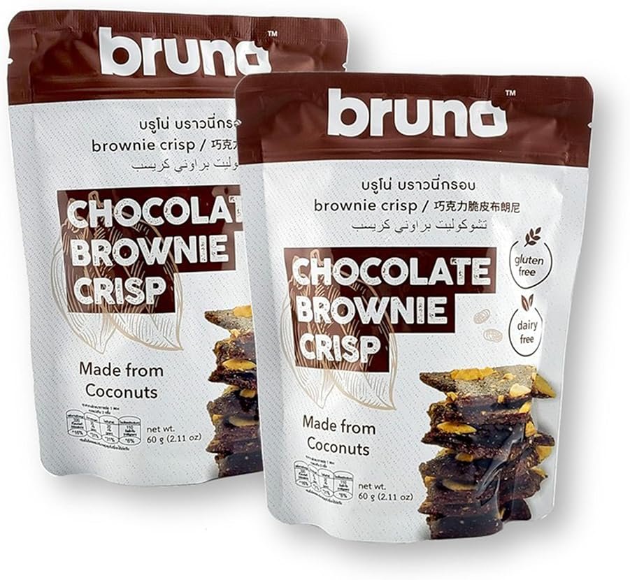 Bruno Chocolate Brownie Crisp, Gluten Free and Dairy Free, Coconut Based, 2.11 oz (Pack of 2) - Product Image